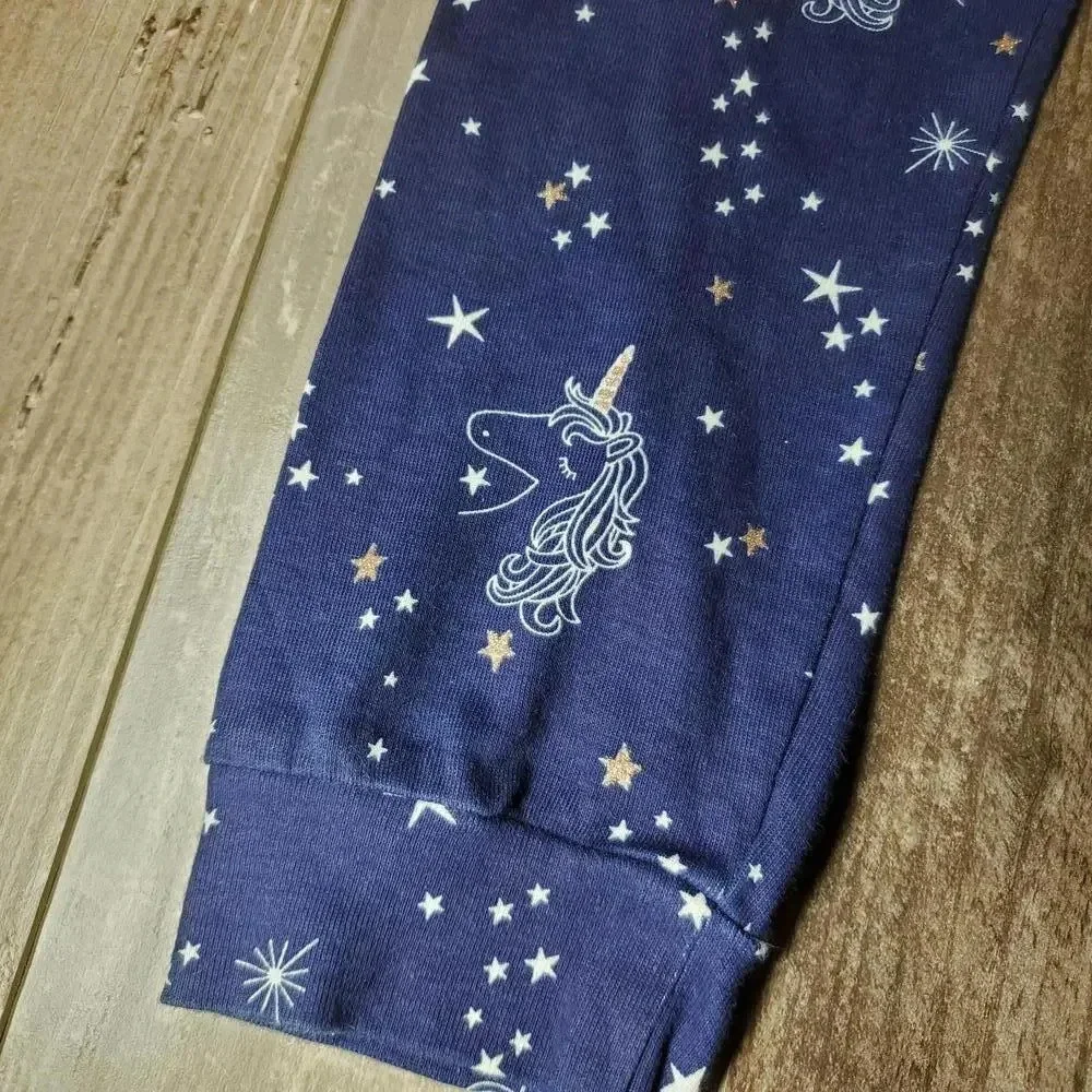 Children's Place Size 14 Blue White Gold Unicorn Leggings Casual Pants PJs